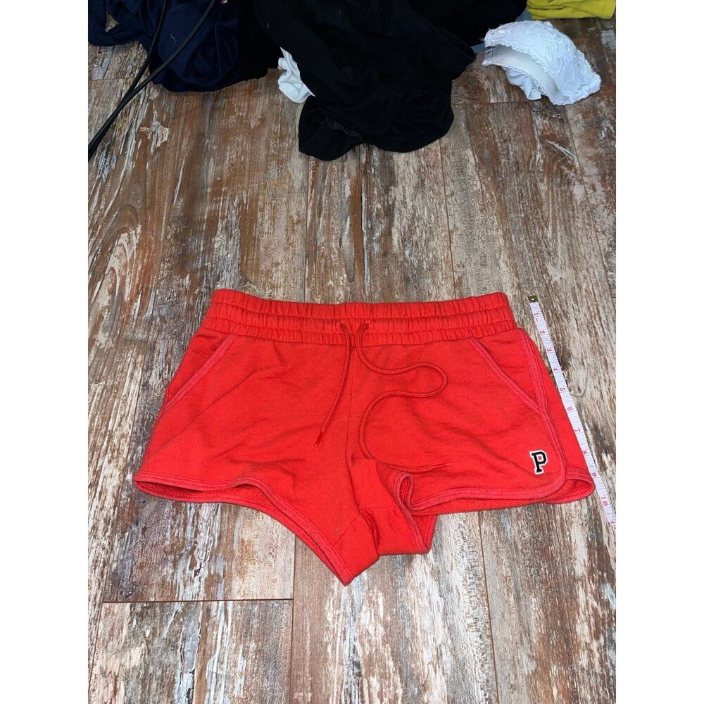 Victoria's Secret PINK Graphic Varsity Shorts Size Medium Drawstring & Pockets